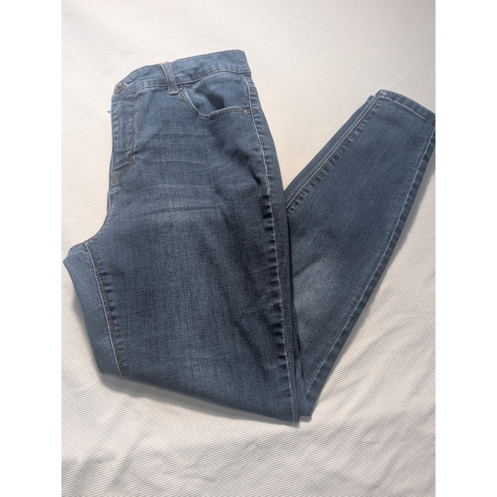True Craft Womens Mid Rise Skinny Jeans Medium Wash Denim Size 14